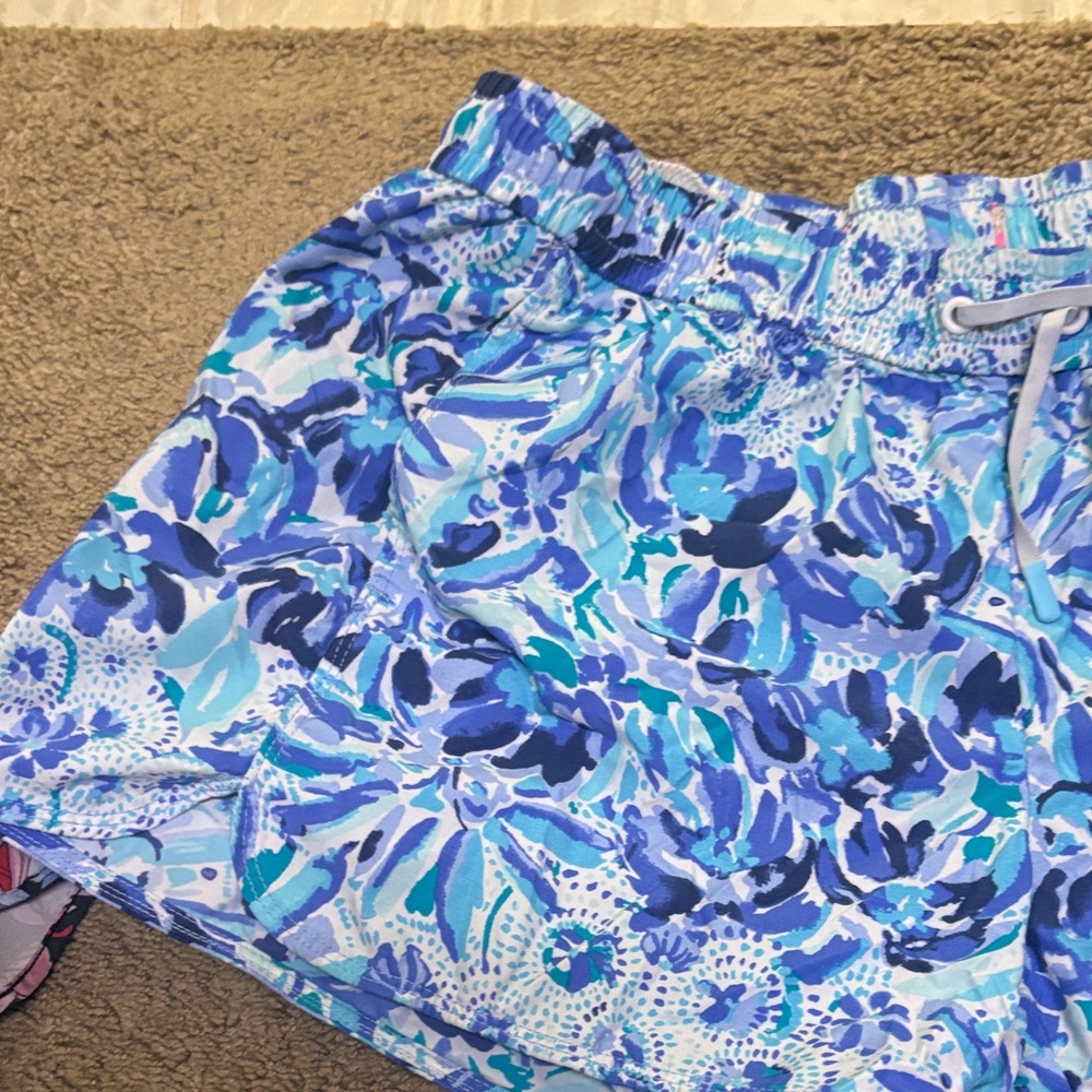Blue Floral Women's Shorts - Picture 2 of 6